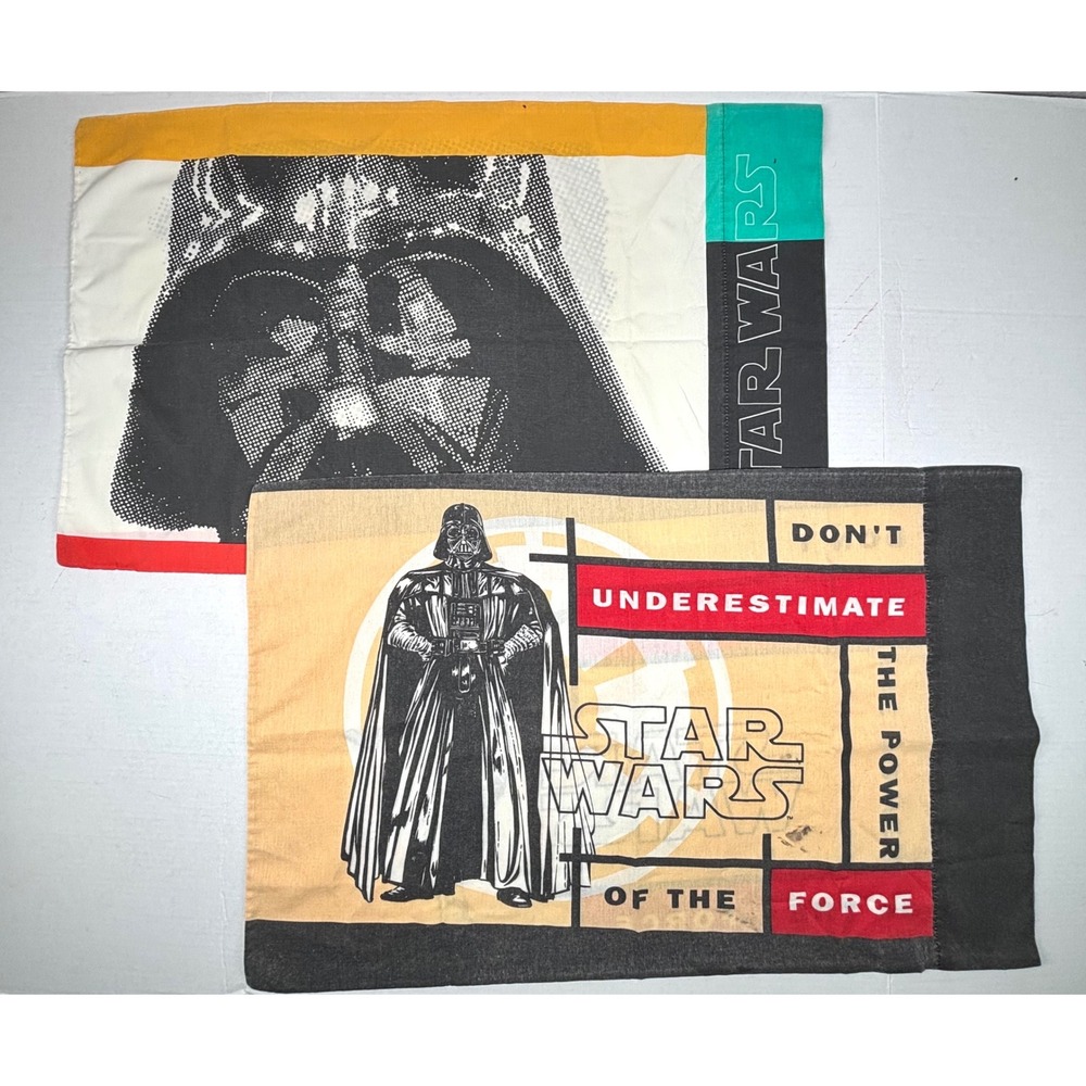 Vintage Star Wars Pillowcase Set Darth‎ Vader Stormtrooper 1997 Lucasfilm GUC